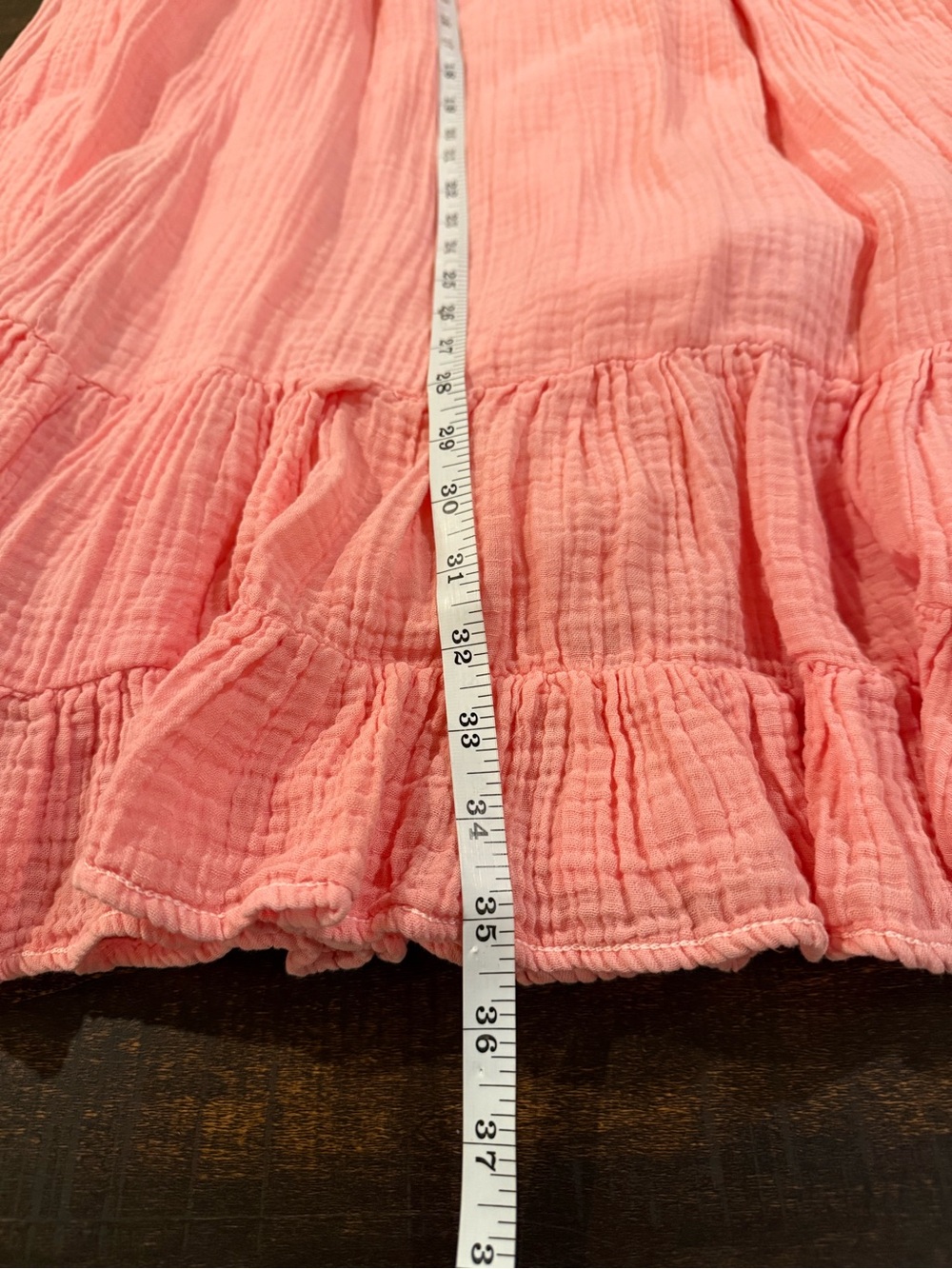 American Eagle High Waisted Smocked Cotton Gauze Maxi Skirt Pink Medium - Picture 7 of 10